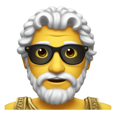 Greek god with sun glasses  sticker