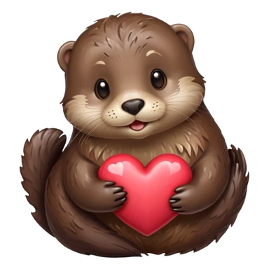otter mit herzen sticker