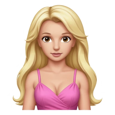 Britney Spears long blonde hair, pink dress sticker