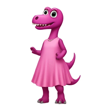 Pink dinosaur in a dress sticker