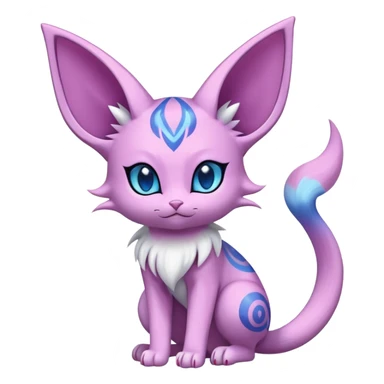 Shiny Exotic Cute Adorable Majestic Espeon-Purrloin-Mew-Meowstic-Hybrid-Creature with pattern-markings sticker