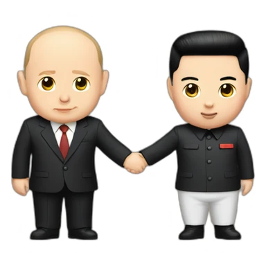 putin and kim jong-un holding hands sticker