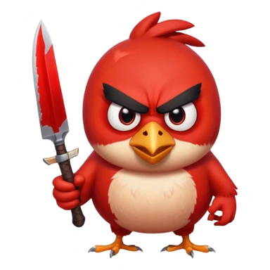 the killer angry bird red with knifes sticker