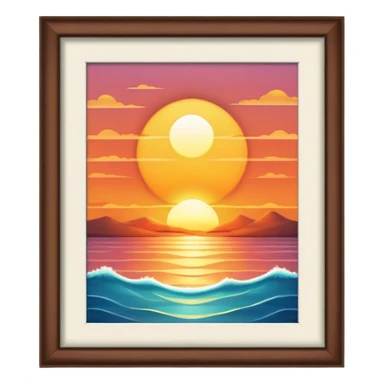 Good morning sun with sunset sticker