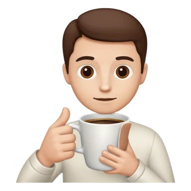 a white hand holding a cup of coffee but just the hand and the cup sticker