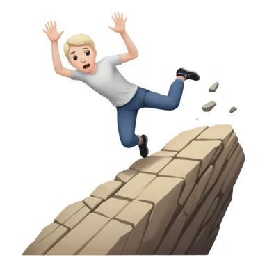 falling of a cliff sticker