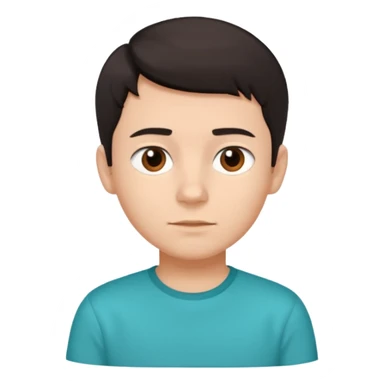 boy short dark hair and brown eyes and turquoise shirt sticker