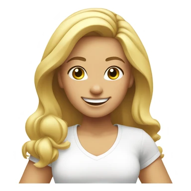 Blond girl smiling in with Zumba logo on white t-shirt sticker
