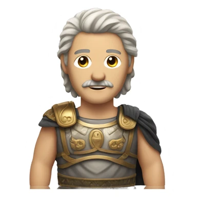 white man with a mustache and mullet hairstyle in an ancient roman warrior outfit sticker