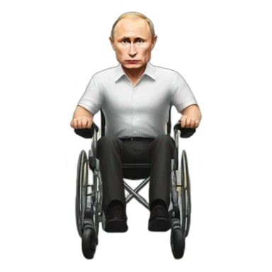 grumpy vladimir putin small wheelchair jump out sticker