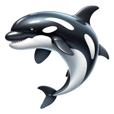 cybernetic metal orca sticker