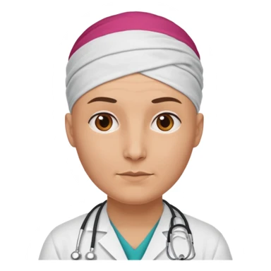 bald doctor with head bandanna sticker