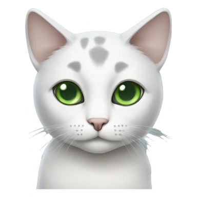 grey-white cat with green eyes  sticker