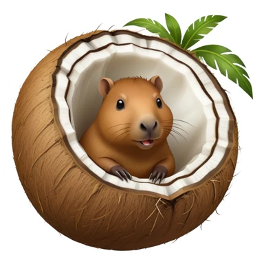 A capybara into a coconut  sticker
