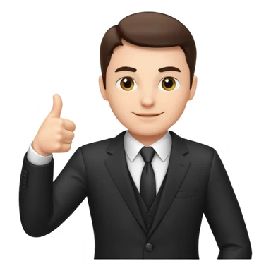 boss on a phone call, giving a thumbs up sticker