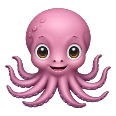 a cute baby octopus in emoji style sticker