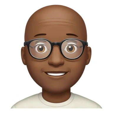 Black bald man with glasses praising god sticker