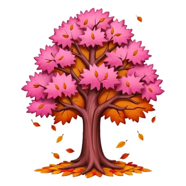 sweet pink autumn tree sticker