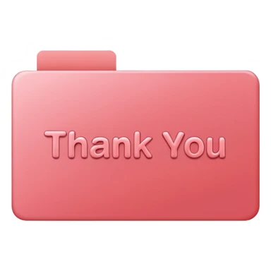 the words thank you in coral pink sticker