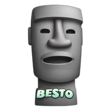 a moai with a comics bulle saying "Bestooo" sticker