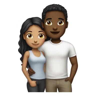 interracial couple black boy latina girl sticker