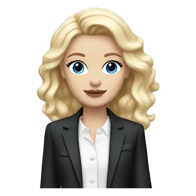 blonde girl blue eyes with chanel blazer sticker