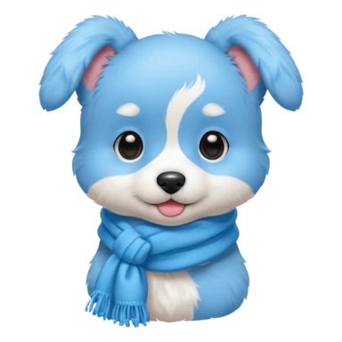 blue puppy with scarf
 sticker