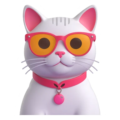 cat wearing sunglasses, vibrant and fun sticker