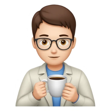 portrait of a software engineer writing code with coffee mug sticker