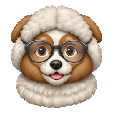 dog wearing grany sticker