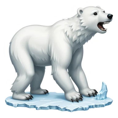 Polar bear with a wolf’s tail, thick neck fur, and long fangs sticker