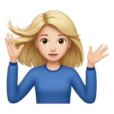 Girl flipping her hair with hand sticker