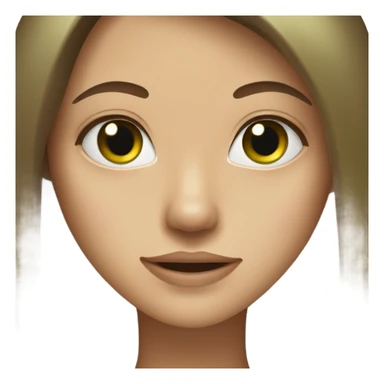 Girl with brown long straight hair and green eyes  sticker