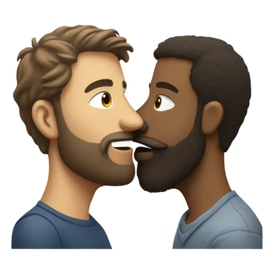 man with beard kissing man with no beard sticker