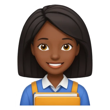 Black skinned female student sticker