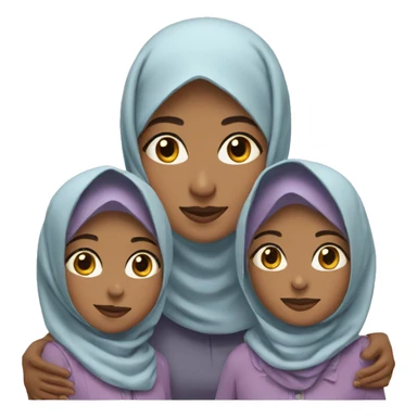 hijab mother with 2 daughters sticker