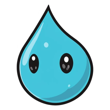 cartoon sticker of a water droplet with tears sticker