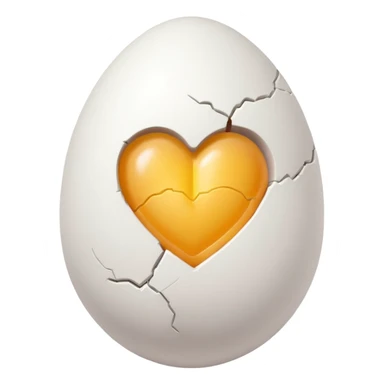 heart made out of an egg sticker