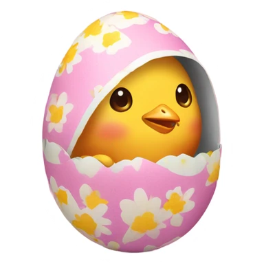 Cute chick in easter egg sticker