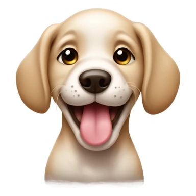 puppy winking and sticking out tongue  sticker
