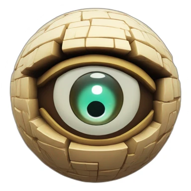 3d sphere with a cartoon Shulker skin texture with Eye of Horus sticker