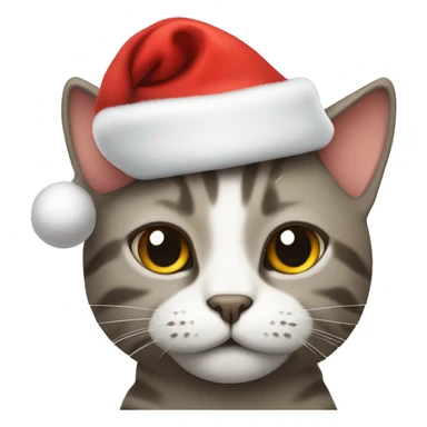 Cat wearing a Christmas hat sticker