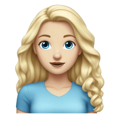 White girl with blonde hair and blue eyes sticker