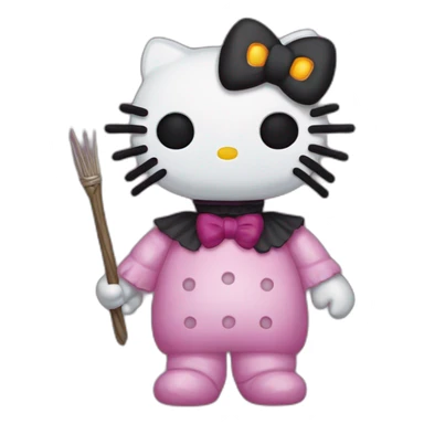 terrifying hallowen hello kitty sticker