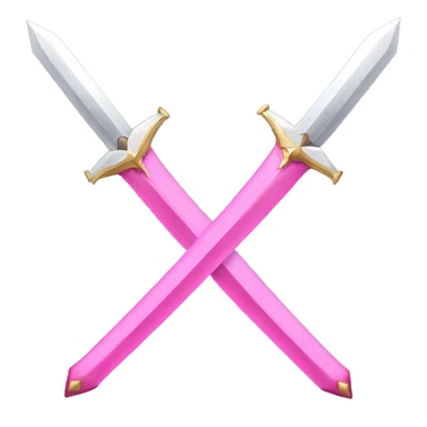 Pink battle swords crossed over in X sticker