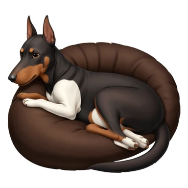 doberman dog sleeping  sticker