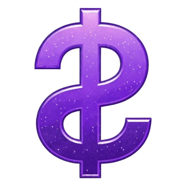 symbol money $ glitter purple sticker