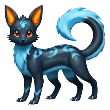 Shiny Umbreon-Amaura-Salandit-Fakémon-fusion (full body) sticker