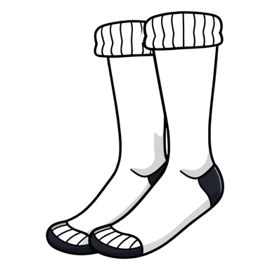 white sock bottom view showing sole texture and pattern sticker