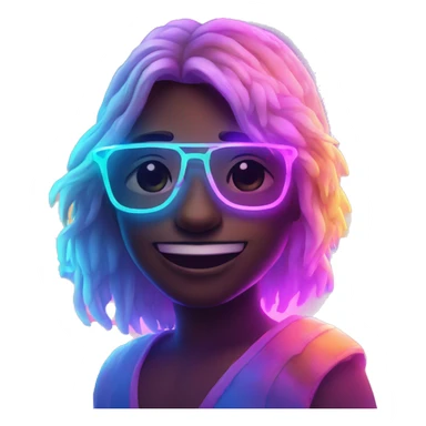 beach bum glowing neon elements sticker